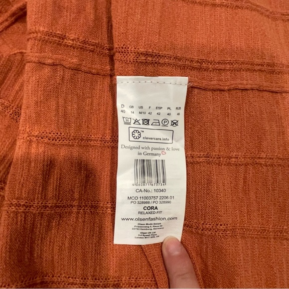 Olsen Rust Coloured Long Sleeve Cardigan Cora Relaxed Fit - Picture 5 of 5